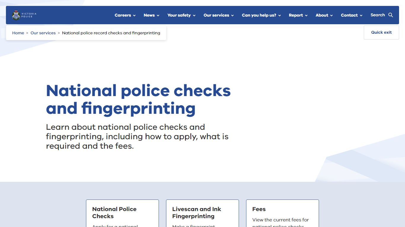 National police record checks and ... - Victoria Police